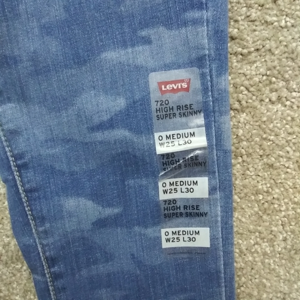 NWT Sz 0 Levi's 720 High Rise Super Skinny Jeans - Picture 2 of 13